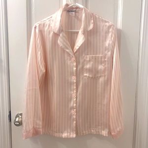 Pink Stripe Satin Pajama Set